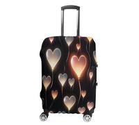 ERSTSNCK Glowing Heart Love Luggage Suitcase Covers Elastic Washable Cute Luggage Protector Travel Suitcase Protective Cover For Adult (Fit 19-32 Inch Luggages) X-Large, white, M, Glowing Heart Love