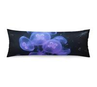 ERSTSNCK Glowing Jellyfish Body Pillow Pillowcase 20"x54" Lumbar Throw Pillow Covers with Hidden Zipper Breathable & Cozy Full Long Bodypillow Case Cover for Sleeping Bedroom Couch Sofa Decor