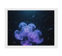 ERSTSNCK Glowing Jellyfish Diamond Painting Kits for Adults 12"x16" 5D Diamond Art Kits for Beginners DIY Full Drill Round Diamonds Gem Art Crafts Painting for Home Wall Decor