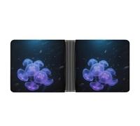ERSTSNCK Glowing Jellyfish Wallet for Men Bifold Rfid Blocking Slim Money Clip Front Pocket Wallet Card Holder