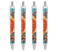 ERSTSNCK Gold Jewelry And Gifts Black Ballpoint Pens Fine Point (0.5mm) Black Ink Pen Retractable Ball Point Pens with Comfortable Full Grip for Journaling, And Office Writing Ideal 4 PCS