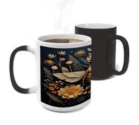 ERSTSNCK Golden Bee Color Changing Mug Heat Changing Coffee Mug Funny Magic Cup Heat Sensitive Travel Mugs Novelty Coffee Cups Personalized Customized Gift for Men Women 11 Oz