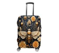 ERSTSNCK Golden Bee Luggage Suitcase Covers Elastic Washable Cute Luggage Protector Travel Suitcase Protective Cover For Adult (Fit 19-32 Inch Luggages) X-Large, white, L, Golden Bee