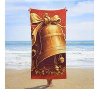 ERSTSNCK Golden Bell Beach Towel Oversized 31" X 63" Absorbent Towels Quick Dry Pool Towel Lightweight Bath Towels Sandproof Beach Blanket for Gym Swimming Sports Travel Gifts
