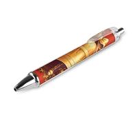 ERSTSNCK Golden Bell Black Ballpoint Pens Fine Point (0.5mm) Black Ink Pen Retractable Ball Point Pens with Comfortable Full Grip for Journaling, And Office Writing Ideal 1 PCS