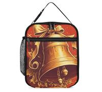 ERSTSNCK Golden Bell Lunch Bag for Adults Reusable Insulated Lunchbox Leakproof Small Lunch Box Tote for Men & Women Portable Food Cooler Bag for Work, Office, Picnics