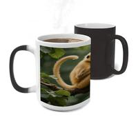 ERSTSNCK Golden Monkey Color Changing Mug Heat Changing Coffee Mug Funny Magic Cup Heat Sensitive Travel Mugs Novelty Coffee Cups Personalized Customized Gift for Men Women 11 Oz