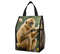 ERSTSNCK Golden Monkey Insulated Lunch Bag Leakproof Insulated Cooler Bags Reusable Cooler Tote Foldable Lunchbox for Adult Women Men for Work Travel Picnic
