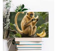 ERSTSNCK Golden Monkey Wall Decor For Living Room Large Canvas Wall Art For Bedroom Modern Office Pictures Wall Artwork Landscape Paintings Canvas Art Prints Home Decorations 12x08inch(30x20cm)