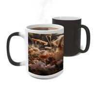 ERSTSNCK Golden Retriever And Flowers Color Changing Mug Heat Changing Coffee Mug Funny Magic Cup Heat Sensitive Travel Mugs Novelty Coffee Cups Personalized Customized Gift for Men Women 11 Oz