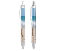 ERSTSNCK Golden Retriever Black Ballpoint Pens Fine Point (0.5mm) Black Ink Pen Retractable Ball Point Pens with Comfortable Full Grip for Journaling, And Office Writing Ideal 2 PCS