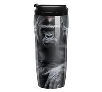 ERSTSNCK Gorilla on The Ground 12 Oz Travel Coffee Mug Vacuum Insulated Travel Mug Leakproof Cup with Lid Reusable Coffee Tumbler for Hot And Cold Drinks, Gift for Men And Women
