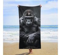 ERSTSNCK Gorilla on The Ground Beach Towel Oversized 31" X 63" Absorbent Towels Quick Dry Pool Towel Lightweight Bath Towels Sandproof Beach Blanket for Gym Swimming Sports Travel Gifts