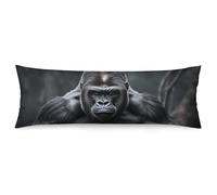 ERSTSNCK Gorilla on The Ground Body Pillow Pillowcase 20"x54" Lumbar Throw Pillow Covers with Hidden Zipper Breathable & Cozy Full Long Bodypillow Case Cover for Sleeping Bedroom Couch Sofa Decor