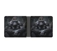 ERSTSNCK Gorilla on The Ground Wallet for Men Bifold Rfid Blocking Slim Money Clip Front Pocket Wallet Card Holder