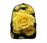 ERSTSNCK Graceful Yellow Rose Flower Laptop Backpack for Travel Work, 16In Cute Bookbag, Computer Backpack, Casual Daypack
