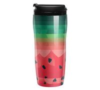 ERSTSNCK Gradient Watermelon 12 Oz Travel Coffee Mug Vacuum Insulated Travel Mug Leakproof Cup with Lid Reusable Coffee Tumbler for Hot And Cold Drinks, Gift for Men And Women