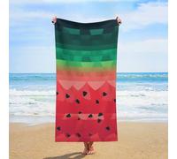 ERSTSNCK Gradient Watermelon Beach Towel Oversized 31" X 63" Absorbent Towels Quick Dry Pool Towel Lightweight Bath Towels Sandproof Beach Blanket for Gym Swimming Sports Travel Gifts