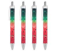 ERSTSNCK Gradient Watermelon Black Ballpoint Pens Fine Point (0.5mm) Black Ink Pen Retractable Ball Point Pens with Comfortable Full Grip for Journaling, And Office Writing Ideal 4 PCS