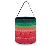 ERSTSNCK Gradient Watermelon Halloween Candy Buckets Reusable Tote Candy Bag - Trick Or Treat Goody Bag with Handles