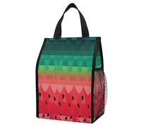 ERSTSNCK Gradient Watermelon Insulated Lunch Bag Leakproof Insulated Cooler Bags Reusable Cooler Tote Foldable Lunchbox for Adult Women Men for Work Travel Picnic