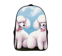 ERSTSNCK Gradient Watermelon Laptop Backpack for Travel Work, 16In Cute Bookbag, Computer Backpack, Casual Daypack, Poodles Dogs, 40x28x16cm