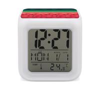 ERSTSNCK Gradient Watermelon Night Light Alarm Clock LED Display Alarms for Bedroom Smart Digital Alarm Clock Wtih 7 Colorful Ambient Lights Sleep Timer for Heavy Sleepers Simple Operation