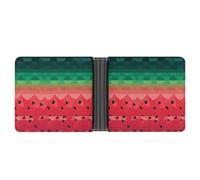 ERSTSNCK Gradient Watermelon Wallet for Men Bifold Rfid Blocking Slim Money Clip Front Pocket Wallet Card Holder
