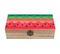 ERSTSNCK Gradient Watermelon Wooden Storage Box Elegant Retro Jewelry Box with Hinged Lid Decorative Keepsake Boxes Decor Handmade Organizer Boxes for Wedding, Party, Gift, Diy Craft, Home Decor