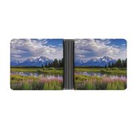 ERSTSNCK Grand Teton National Park Wallet for Men Bifold Rfid Blocking Slim Money Clip Front Pocket Wallet Card Holder