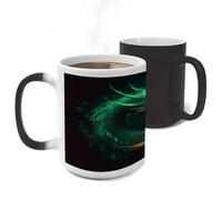 ERSTSNCK Green Dragon Color Changing Mug Heat Changing Coffee Mug Funny Magic Cup Heat Sensitive Travel Mugs Novelty Coffee Cups Personalized Customized Gift for Men Women 11 Oz