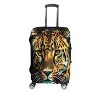 ERSTSNCK Green Eyed Leopard Painting Luggage Suitcase Covers Elastic Washable Cute Luggage Protector Travel Suitcase Protective Cover For Adult (Fit 19-32 Inch Luggages) X-Large, white, M, Green Eyed