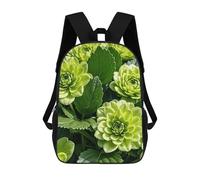ERSTSNCK Green Floral Laptop Backpack for Travel Work Cute Bookbag Computer Backpack Casual Daypack
