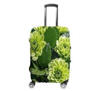 ERSTSNCK Green Floral Luggage Suitcase Covers Elastic Washable Cute Luggage Protector Travel Suitcase Protective Cover For Adult (Fit 19-32 Inch Luggages) X-Large, white, XL, Green Floral