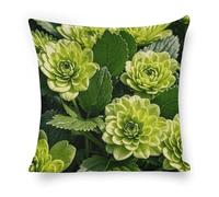 ERSTSNCK Green Floral Pillow Covers 18"x18" Linen Throw Pillow Covers - Double Sided Decorative Square Cushion Cases for Sofa, Bed, Chair (No Insert Included)