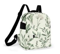 ERSTSNCK Green Flower Herb Sage Leaves And Branches Small Backpack for Women Mini Backpack Purse Travel Fashion Roomy Shoulder Handbag