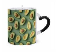 ERSTSNCK Green Pattern Color Changing Mug Heat Changing Coffee Mugs Funny Magic Cup Heat Sensitive Travel Mug Novelty Coffee Cups Personalized Customized Gift Idea for Men & Women 11 Oz