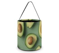 ERSTSNCK Green Pattern Halloween Candy Buckets Reusable Tote Candy Bag - Trick Or Treat Goody Bag with Handles