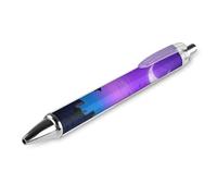 ERSTSNCK Halloween Castle Purple Sky Black Ballpoint Pens Fine Point (0.5mm) Black Ink Pen Retractable Ball Point Pens with Comfortable Full Grip for Journaling, And Office Writing Ideal 1 PCS