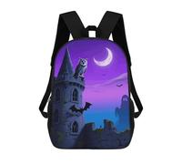 ERSTSNCK Halloween Castle Purple Sky Laptop Backpack for Travel Work Cute Bookbag Computer Backpack Casual Daypack