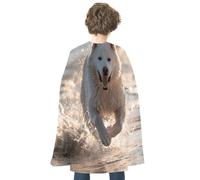 ERSTSNCK Halloween Cloak for Women Men Hand Drawn Pumpkin Christmas Cape Aldult Costumes Cape for Cosplay Party, Running on the Beach, One Size