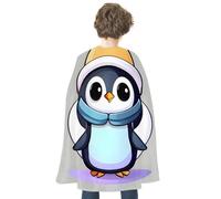 ERSTSNCK Halloween Cloak for Women Men Horror Skull Theme Cat Christmas Cape Aldult Costumes Cape for Cosplay Party, Cute Penguin Print, One Size