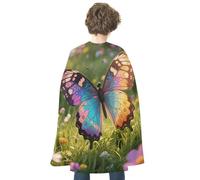 ERSTSNCK Halloween Cloak for Women Men Horror Skull Theme Cat Christmas Cape Aldult Costumes Cape for Cosplay Party, Colorful Butterfly, One Size