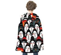 ERSTSNCK Halloween Cloak for Women Men Horror Skull Theme Cat Christmas Cape Aldult Costumes Cape for Cosplay Party, Monster Face, One Size