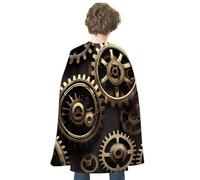 ERSTSNCK Halloween Cloak for Women Men Horror Skull Theme Cat Christmas Cape Aldult Costumes Cape for Cosplay Party, Cool Steampunk Gears, One Size
