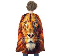 ERSTSNCK Halloween Cloak for Women Men Horror Skull Theme Cat Christmas Cape Aldult Costumes Cape for Cosplay Party, Yellow Lion Head, One Size
