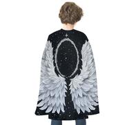 ERSTSNCK Halloween Cloak for Women Men Lighted Pumpkin Lantern Christmas Cape Aldult Costumes Cape for Cosplay Party, White Wings With Halo, One Size