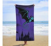 ERSTSNCK Halloween Flying Bat Beach Towel Oversized 31" X 63" Absorbent Towels Quick Dry Pool Towel Lightweight Bath Towels Sandproof Beach Blanket for Gym Swimming Sports Travel Gifts