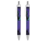 ERSTSNCK Halloween Flying Bat Black Ballpoint Pens Fine Point (0.5mm) Black Ink Pen Retractable Ball Point Pens with Comfortable Full Grip for Journaling, And Office Writing Ideal 2 PCS