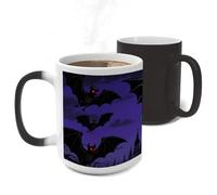 ERSTSNCK Halloween Flying Bat Color Changing Mug Heat Changing Coffee Mug Funny Magic Cup Heat Sensitive Travel Mugs Novelty Coffee Cups Personalized Customized Gift for Men Women 11 Oz